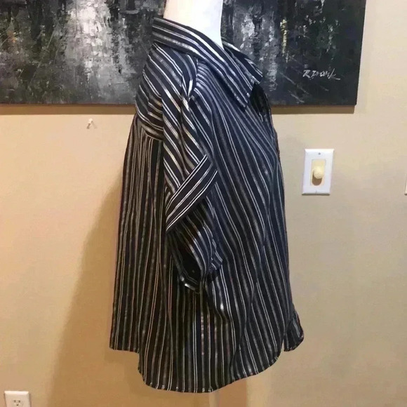 Always Indigo Women's Button Front Tie Waist Cuffed Sleeves 100% Cotton Shirt-XL - Picture 5 of 7